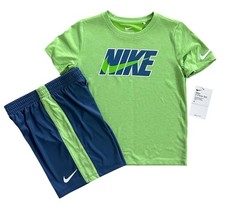  New Nike DRI-Fit Green T-Shirt  Shorts 2 Piece Set Boys Size 6