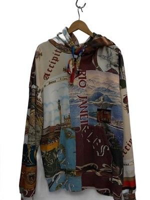 AMIRI PATCHWORK COTTON SILK HOODIE XL MULTICOLOR Used