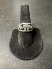 Vintage 925 Sterling Silver Real Marcasite Elephant Oxidized Ring Size 9