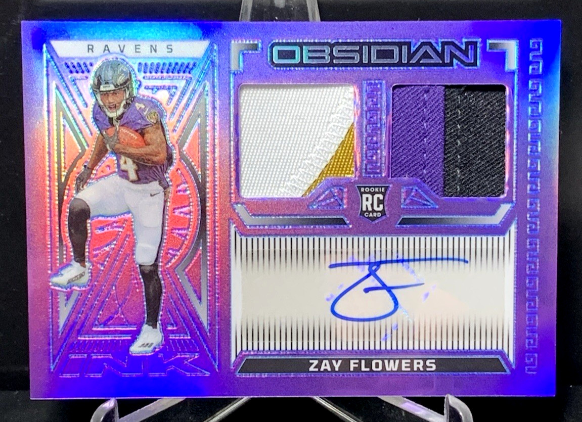 Zay Flowers RC/30 - 2023 Obsidian FOTL Purple Flood Auto (4 color patch)