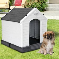 Large Indoor Outdoor Dog House Waterproof Solid Plastic Frame Waterproof, Gray