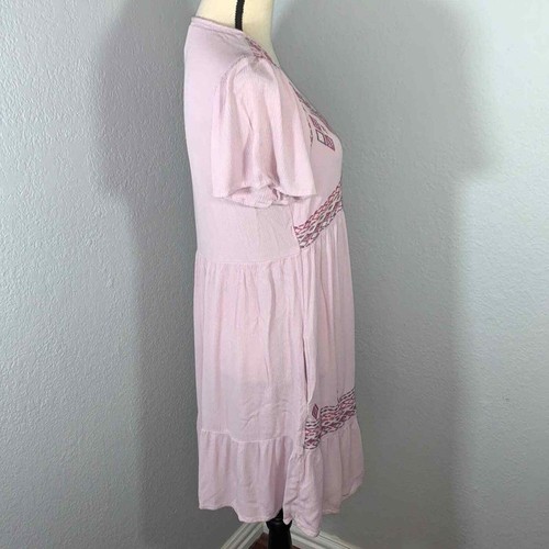 Knox Rose Flutter Short Sleeve Embroidered A-Line Dress in Lilac Purple - Picture 5 of 12