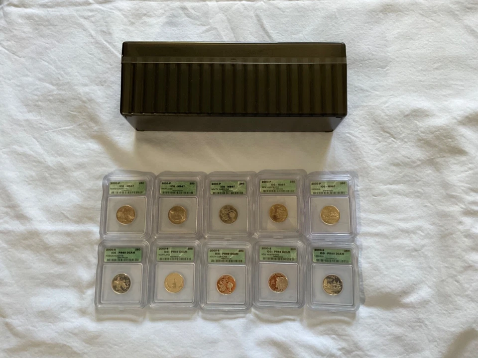 Year 2000 United States mint state quarters a lot of 10 graded by ICG - Image 4 of 4