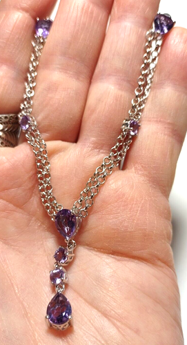 Rose The France Amethyst Necklace 18" Platinum over Sterling - Picture 7 of 7