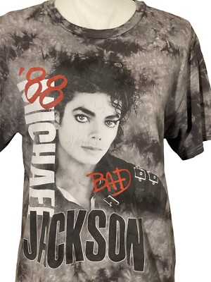 MICHAEL JACKSON Tシャツ MICHAEL JACKSON '88 Tour Black & White Marble Design T-Shirt