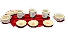 Vintage Pretty Port Ltd Childs Porcelain Miniature Tea Set Lot Of 9 pieces