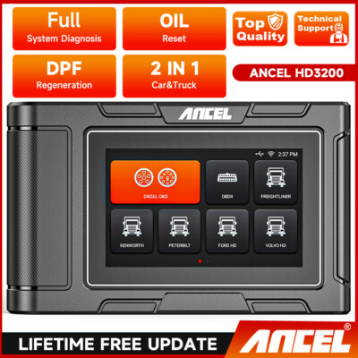 ANCEL HD3200 Heavy Duty Truck Diagnostic Tool DPF Regen Fit for FUSO Oil Reset