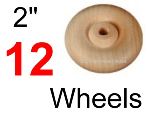 2" Wood Wheels - Select 4 to 100 with or without Axles - Toy Parts Wooden Wheel - Picture 3 of 11