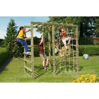 KlettergerüSt SpielgerüSt Holz Mit Turnreck Und Kletternetz FüR Kinder Im Garten