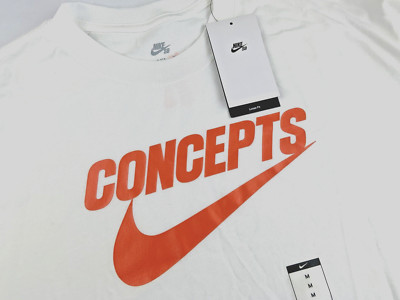 NWT Nike SB X Concepts Orange Lobster Medium Loose Fit White T-Shirt DR0642-100