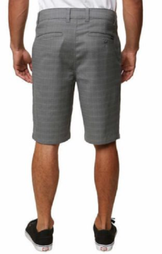 HANG TEN MEN'S STRETCH PLAID WALKSHORT Polyester-Viscose Grey Size 30 - Picture 3 of 6