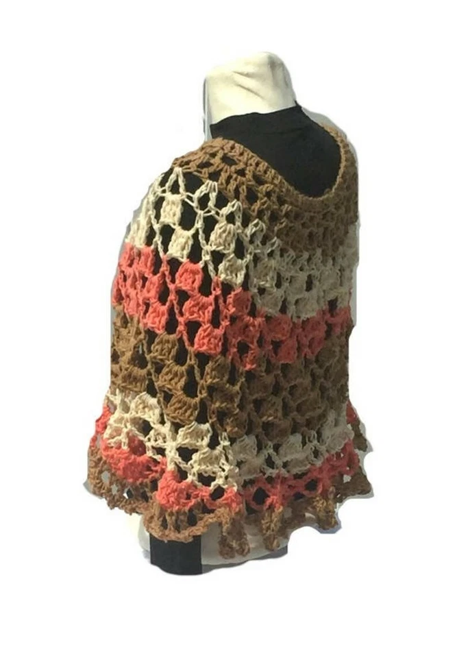 Cheesecake Poncho Crochet Pattern Round Shawl Crochet Printed Pattern  - Image 4 of 4