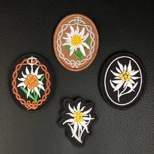 TRACHTEN GEBIRGSJÄGER EDELWEISS PATCH ABZEICHEN ALPEN WEHRMACHT GESTICKT KLETT 