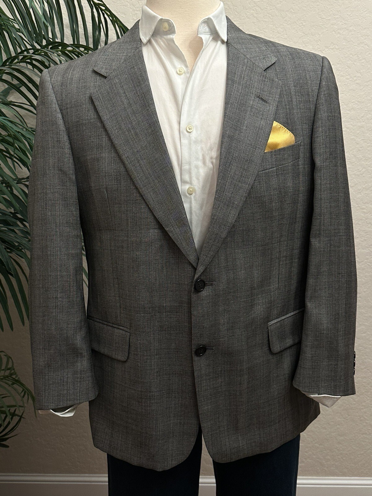 BLAZER DA UOMO YVES SAINT LAURENT TAGLIA 42 CAPPOTTO SPORTIVO YSL GIACCA A QUADRI IN LANA PEGGIOR