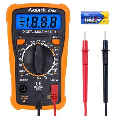 ASSARK Digital Multimeter Voltmeter Batterietester Spannungsprüfer AC/DC Spannung Strom
