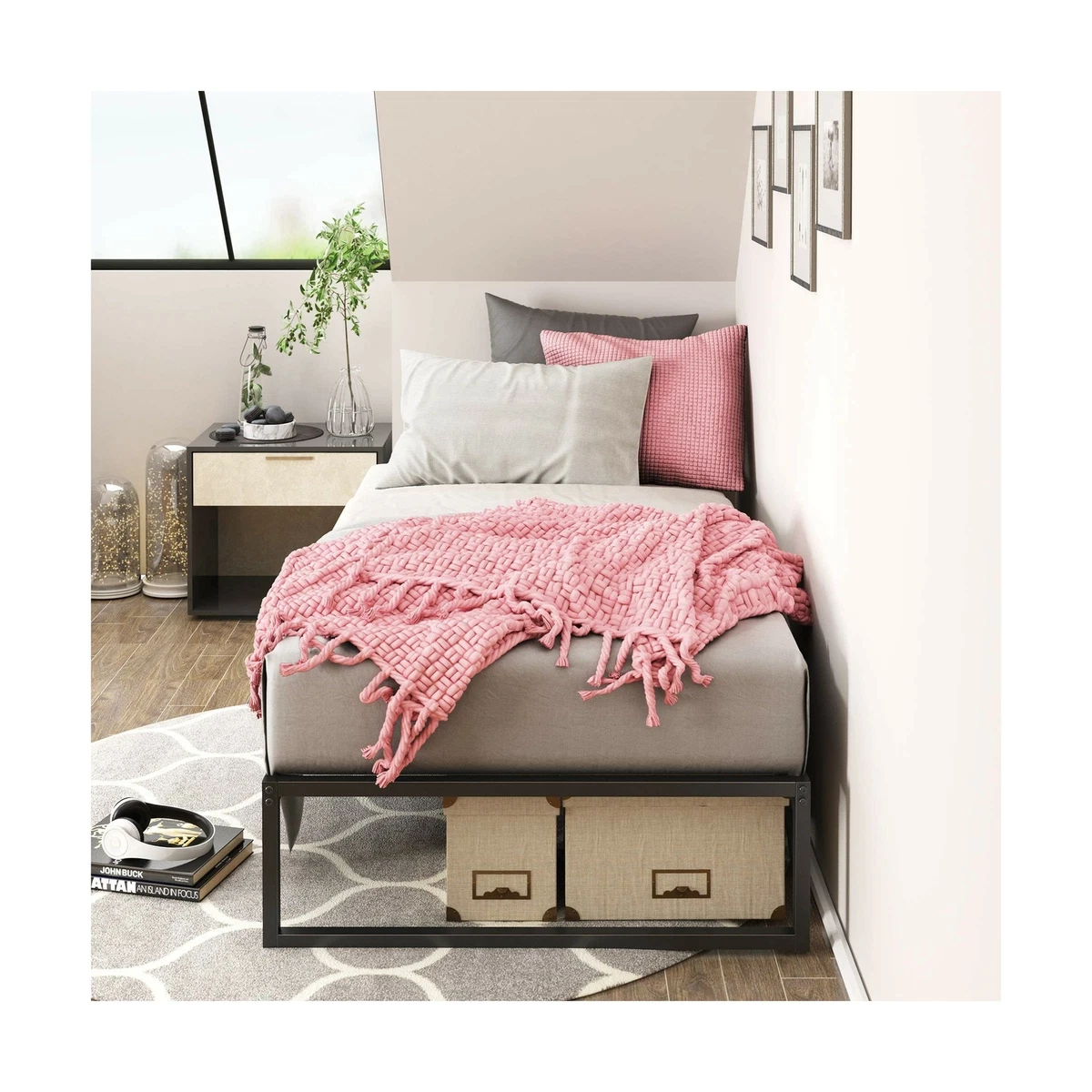 12 inch metal bed cheap frame