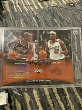 2005 Michael Jordan LeBron James UD Signature Portraits auto 8x10,26/40 Rare🔥