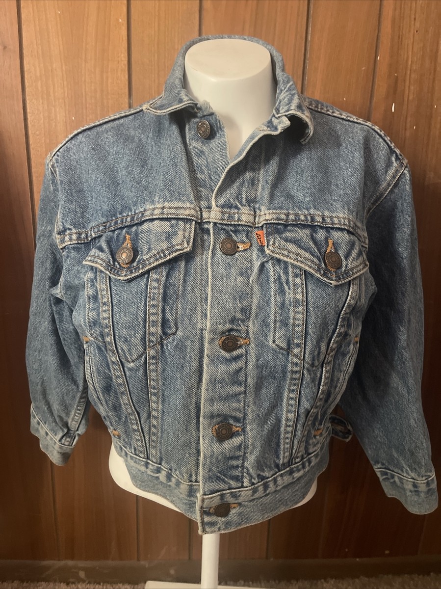 正規品販売! Vintage USA in Made Tab Orange 8/10 Small Size Jacket Denim 57508 Levi’s 90s ジャケット・アウター