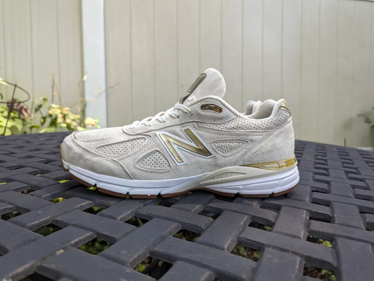New Balance 990v4 Angora Made In USA Off White Gold Shoes M990AG4