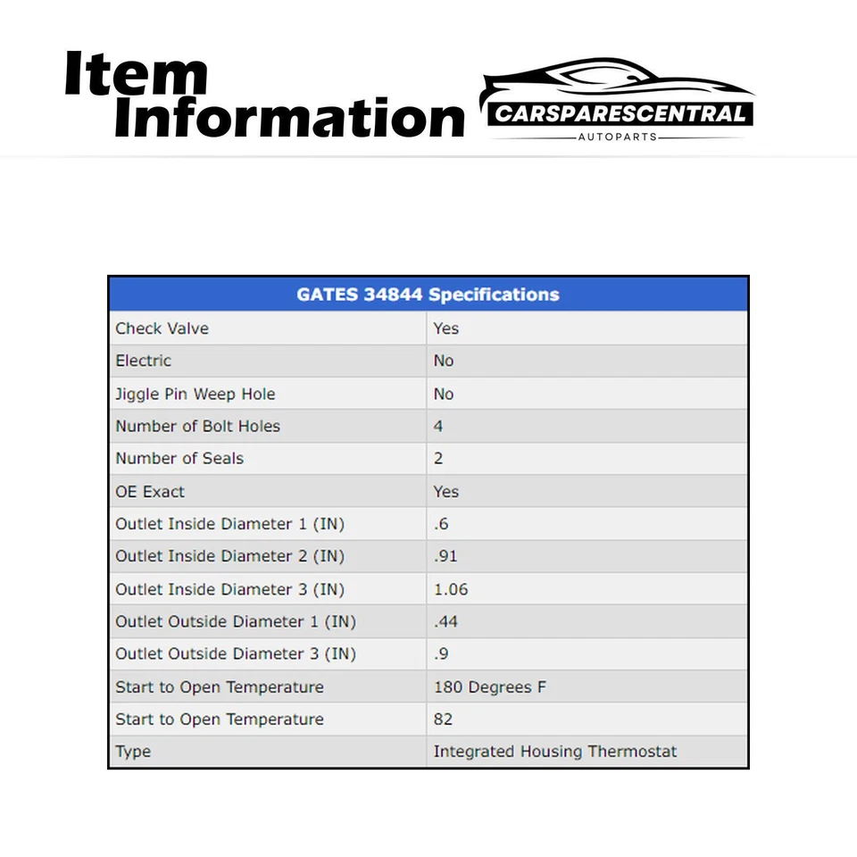 Termostato de refrigerante del motor para Ford Fusion 2014 Ford Transit Connect 2014-2016 Foto 4 de 4