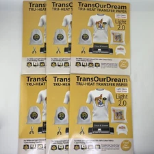 6 x TransOurDream Light 2.0 Tru-Heat Transfer Paper Inkjet & Laserjet 120 Sheets