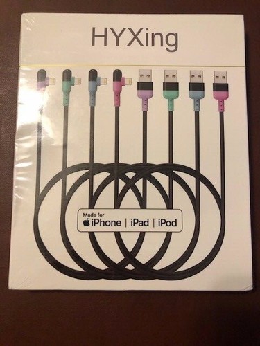 NWT 4 Pack Premium iPhone Lightning Cable 10/6/6/3ft 90 Degree Fast Charging - Picture 7 of 7