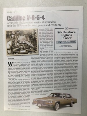 HMN 416 Article Below The Hood Engine Cadillac V-8-6-4 Variable Displacement