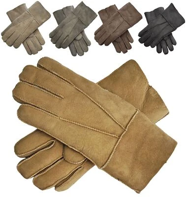 INFINITY LEATHER Unisex Sheepskin Gloves Warm Winter Genuine Suede Leather Gloves