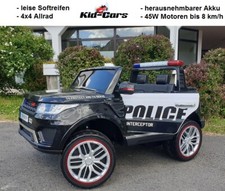 Kinderfahrzeug Polizei Allrad Jeep 8km/h Elektroauto Kinderauto Doppelsitzer suv