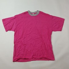 Vintage Blank Pink Skater Tee Mens Size XL Plain USA Made Graphic Print T Shirt