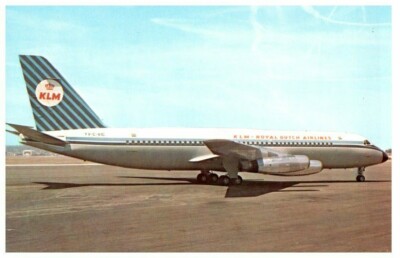 KLM Royal Dutch Airlines Convair 880M Airplane Postcard 