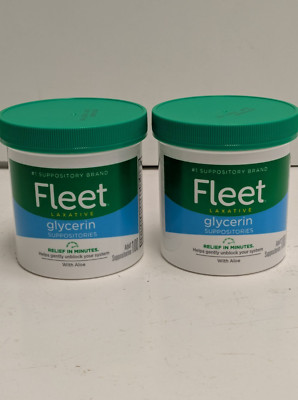 2 Fleet Laxative Glycerin Suppositories Adult Suppositories, 100 Count EXP2027
