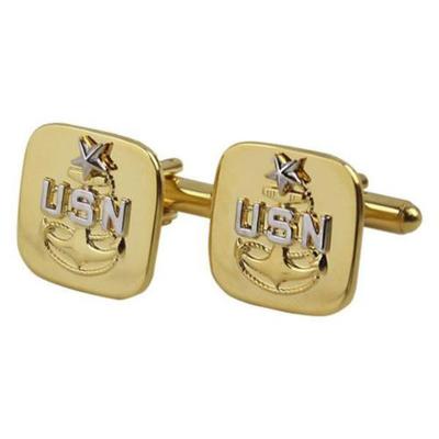 NAVY CUFF LINKS GOLD E8 SENIOR CHIEF PETTY OFFICER CPO