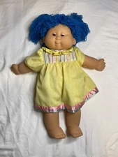 B.B. Made In Spain My Baby Doll Blue Hair Blinking Eyes Spain RARE COLLECTIBLE