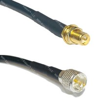 RFC240UF RP-SMA FEMALE to MINI UHF MALE Coax RF Cable USA-Ship Lot