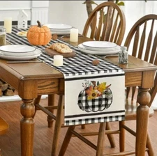 Fall Table Runner 72 Inches Long Autumn Table Runner Pumpkins Thanksgiving 