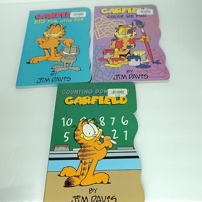 Lot Of 3 Set Garfield Board Book Funny Faces Odie Nermil 1-3 NEW