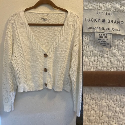 Lucky Brand Womens M white cropped 
