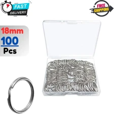 100 Pcs Split Ring, Small Key Rings Bulk Split Keychain Rings DIY Craft Metal...