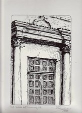 DINO PASQUERO LITOGRAFIA GUARENE IL PORTALE DELL' ANNUNZIATA FIRMATA P.D.A. 1978