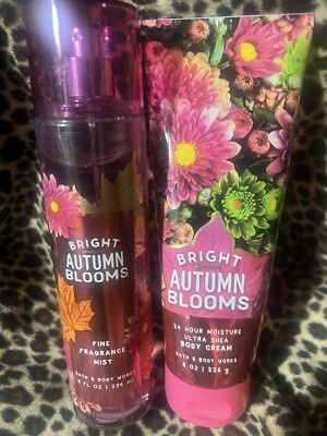 Bath & Body Works BRIGHT AUTUMN BLOOMS  8 oz.FRAGRANCE MIST & 8 Oz. CREAM DUO!!