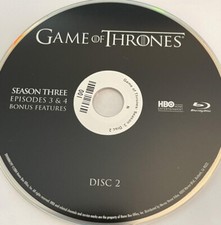 Game of Thrones (Blu-ray) Season 3 Disc 2 Replacement Disc  NO CASE NO TRACKING