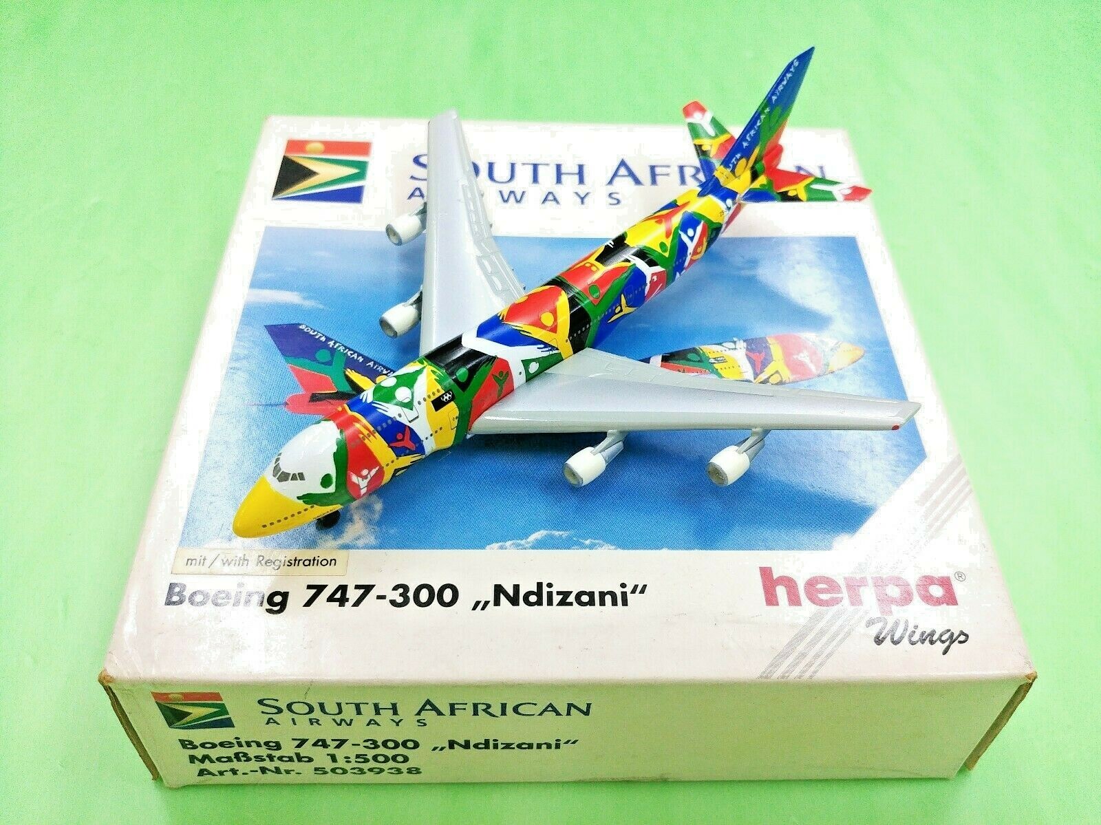 herpa / ヘルパ|サウスアフリカ航空|B747-300|1/500 Herpa 1:500 South African Airways Boeing 747-300 503938 | MADb