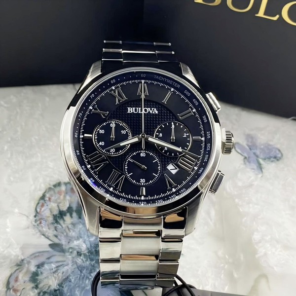 Reloj Bulova Wilton para Hombre, Esfera Negra, Cronógrafo de Cuarzo, 46 mm 96B288 3