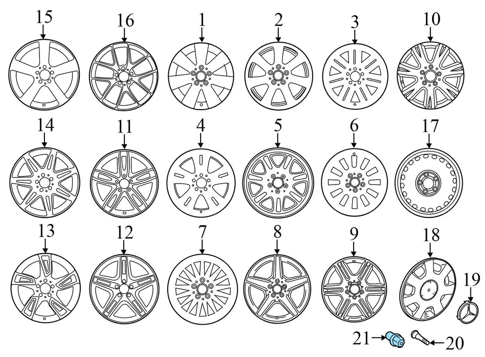 2009-2015 MERCEDES-BENZ GLK350 - 车轮/行李螺栓套装 (5) 0009904907 — 第 2/3 张图片