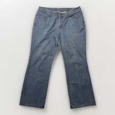 Faded Glory Bootcut Jeans Women's 18 Blue Denim Stretch Mid Rise Classic Zip Fly