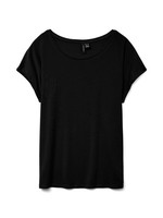 Damen T-Shirt Vero Moda Vmava Plain Top Gajrs Noos, Schwarz, GrößE M, Baumwolle