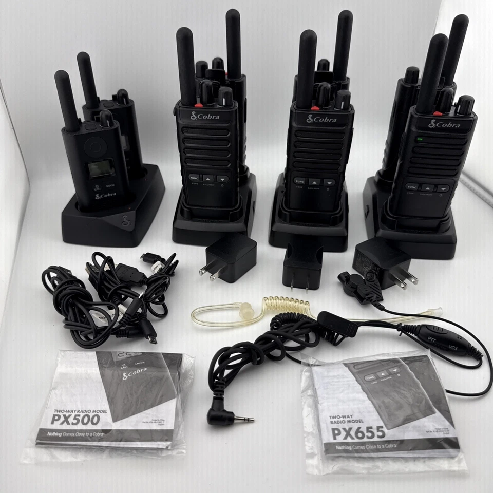 Cobra PX655 6 pack Pro Business Radios W + 3 Charging Dock + 2 PX500 + Accessory - Image 2 of 4