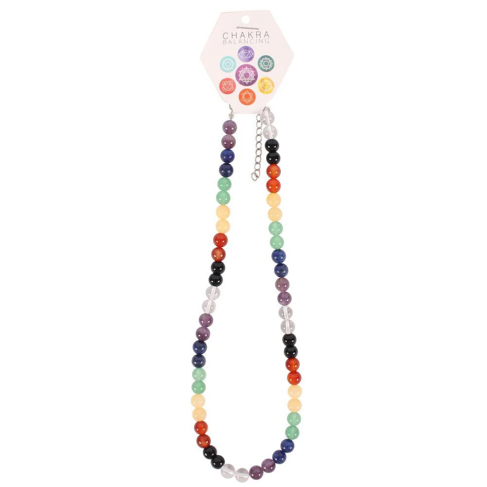 7 Chakra Healing Crystal Necklace Gemstone Beaded - Balance & Harmony