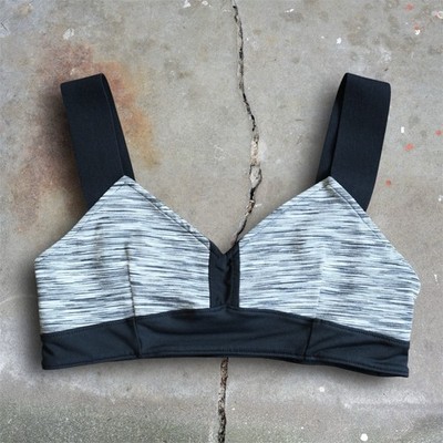 ALO Yoga Reversible Sports Bra Size S Black Gray White Athleisure Workout
